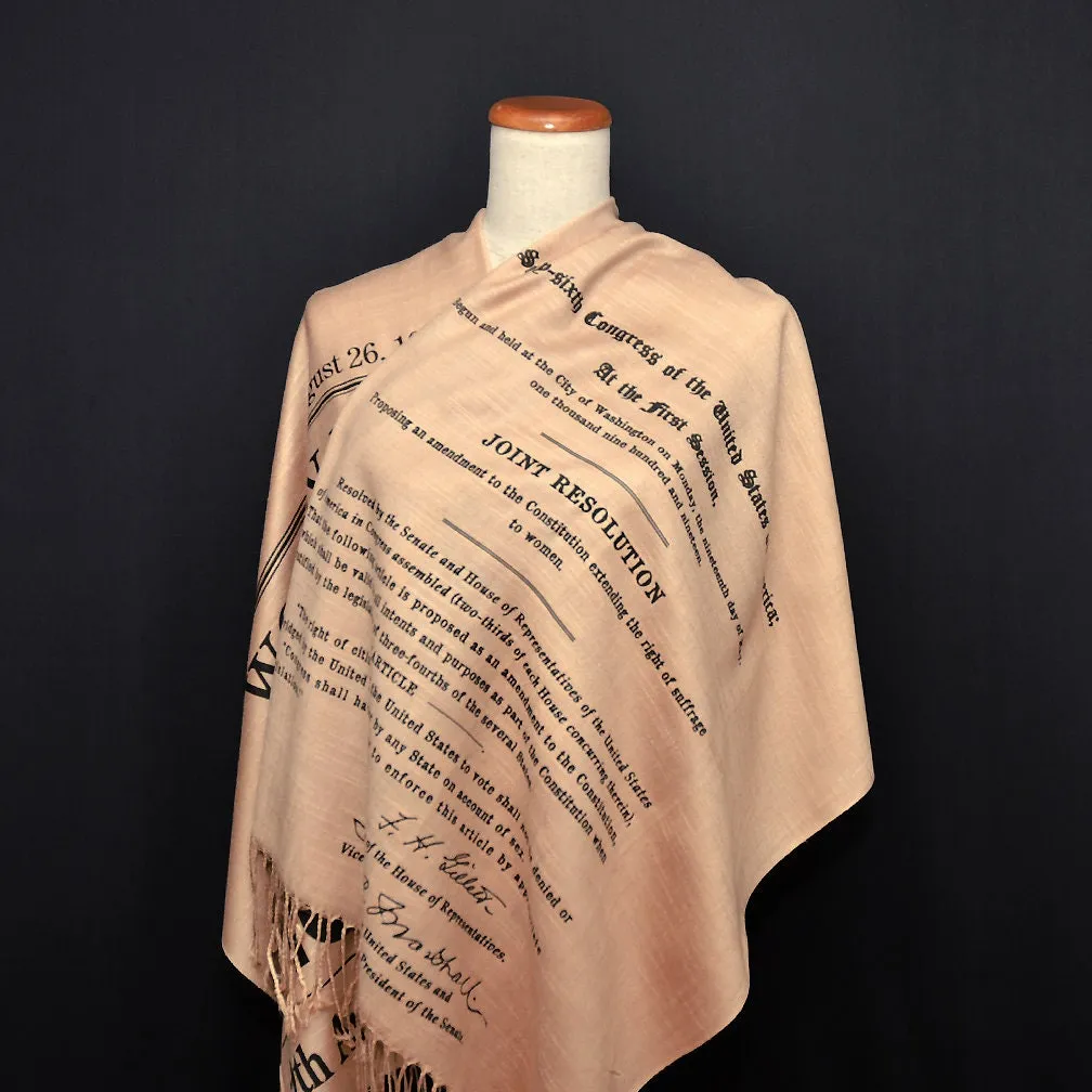 19th Amendment to the U.S. Constitution: Women's Right to Vote scarf/ shawl, August 18, 1920, Women's rights