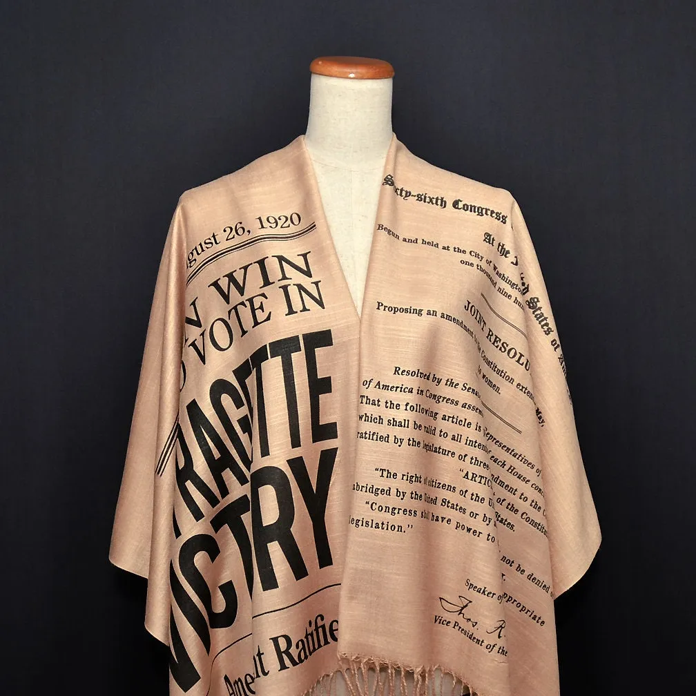 19th Amendment to the U.S. Constitution: Women's Right to Vote scarf/ shawl, August 18, 1920, Women's rights