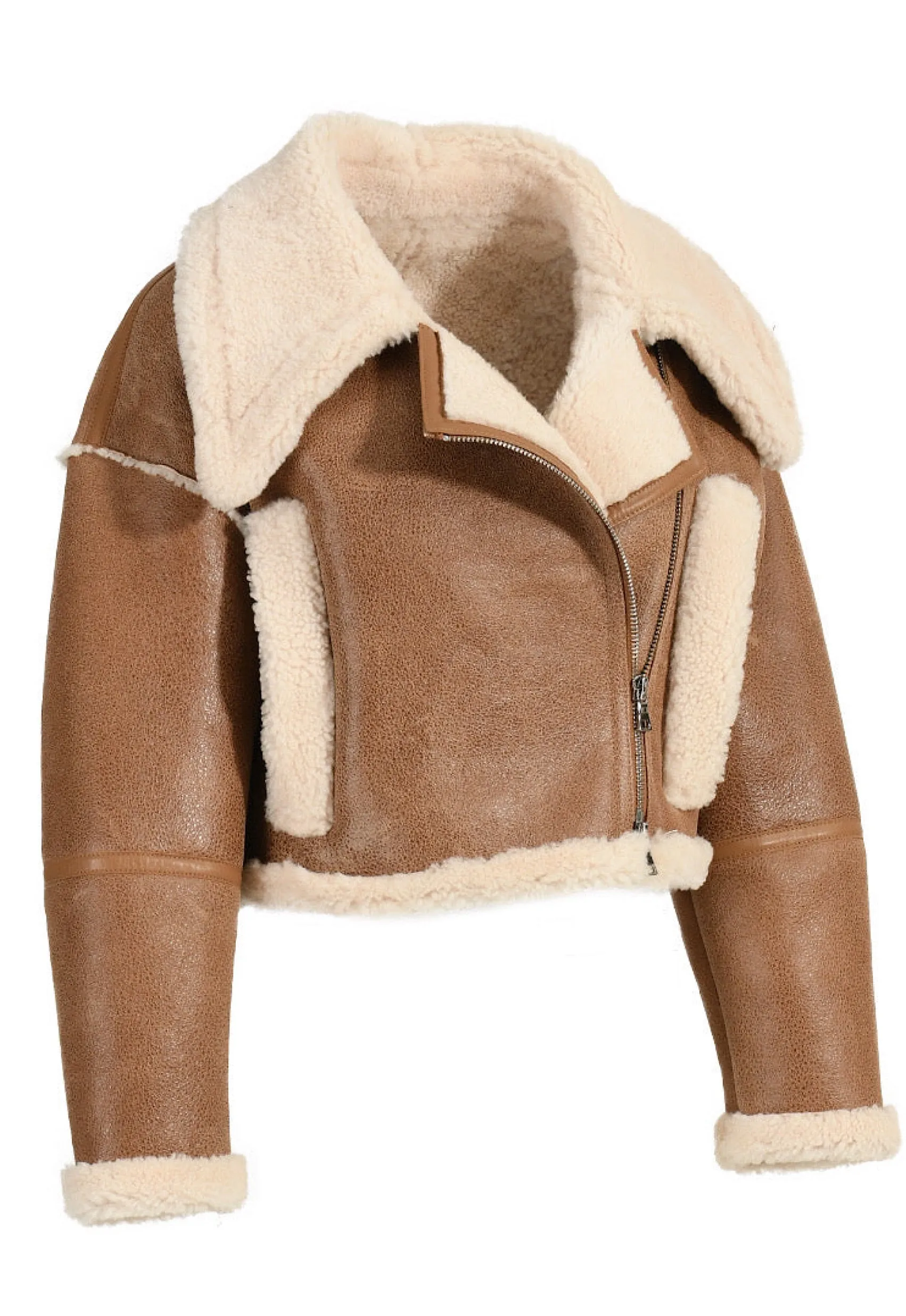 ADELE Brown Shearling Leather Jacket