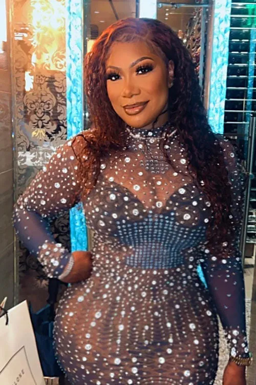 Alexa Blue Diamante Dress