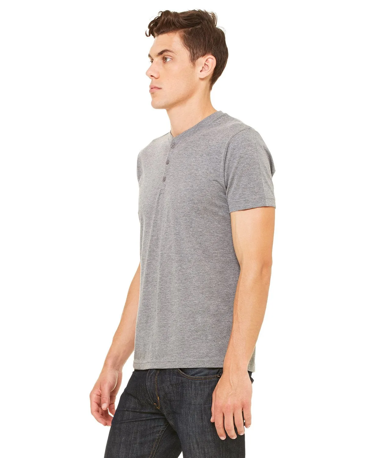 Bella   Canvas 3125 Men's Triblend Short-Sleeve Henley