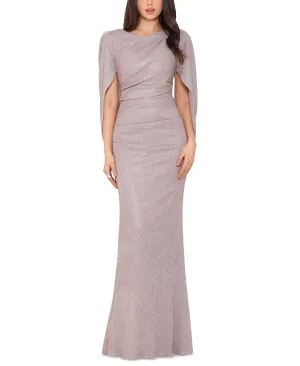 Betsy & Adam Mini Metallic Cape Back Dress, Multi