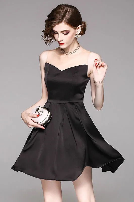 Black Party Dress W/ Beaded Cape