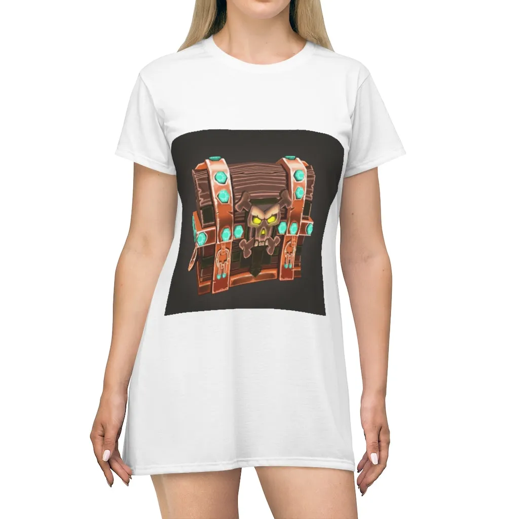 Bone Chest Hand-Painted Chest All Over Print T-Shirt Dress
