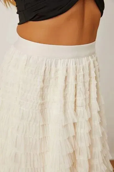 Boost Your Look with a Ruched High-Waist Tiered Skirt