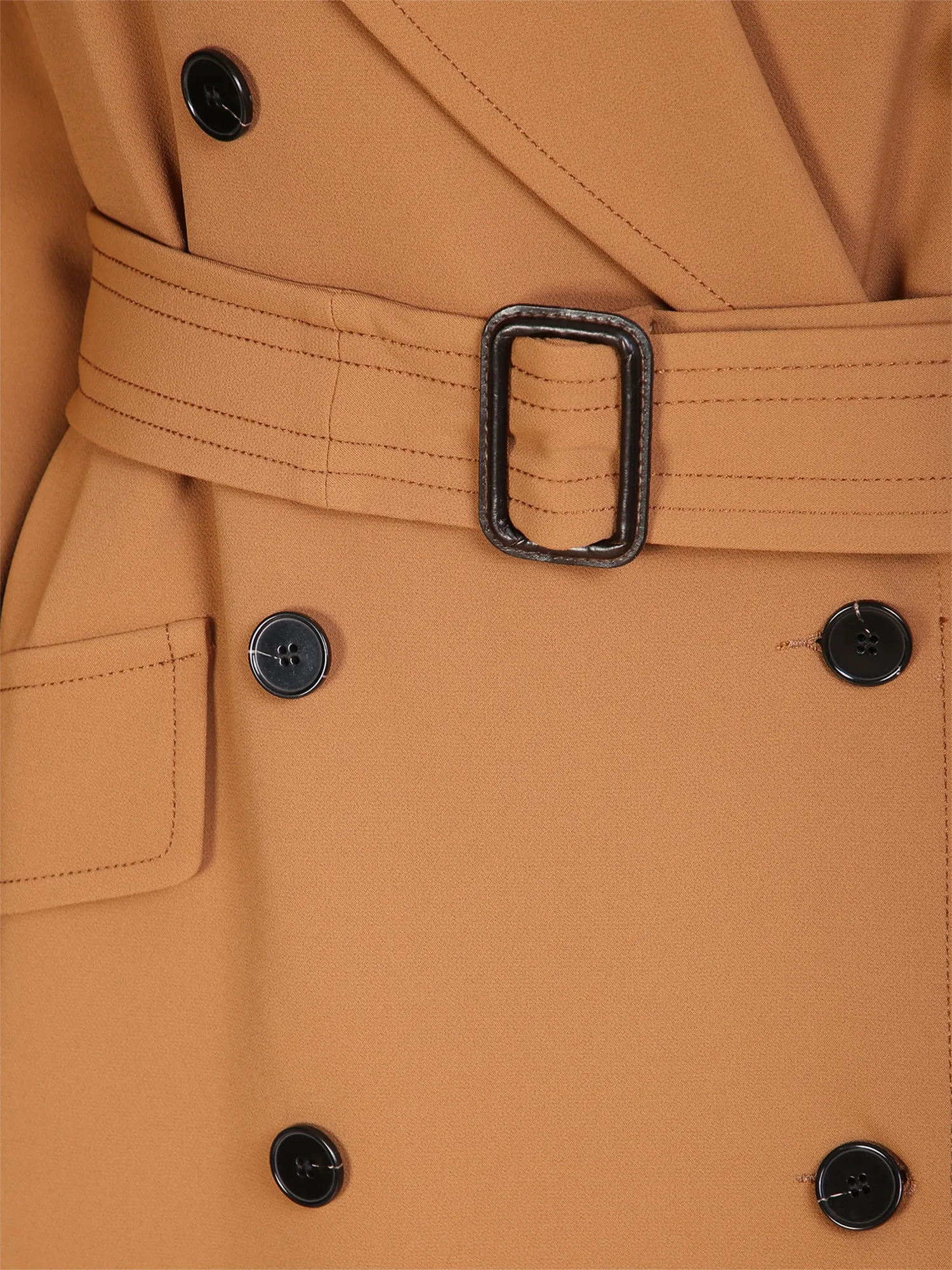 Brown double-breasted trench coat