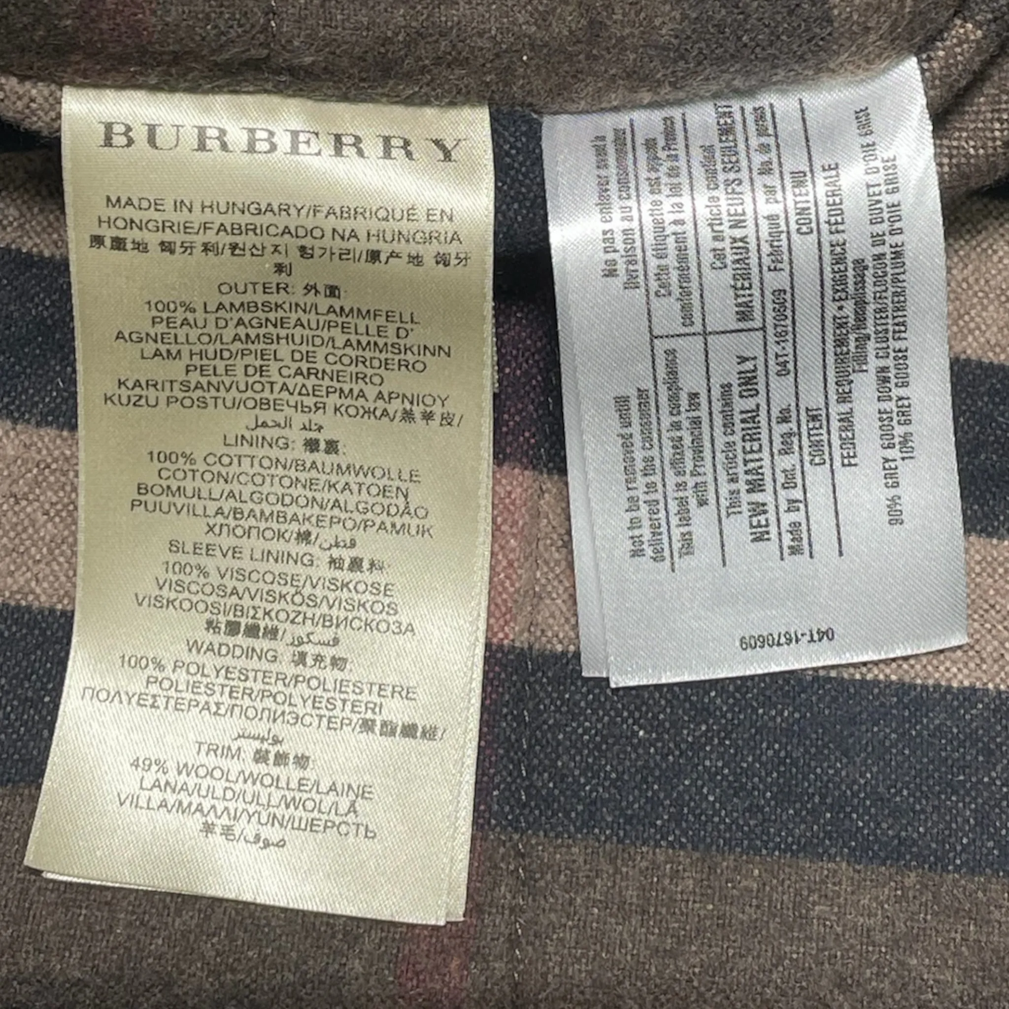 Burberry Leather Shearling Bomber Jacket Brown Pre-Owned