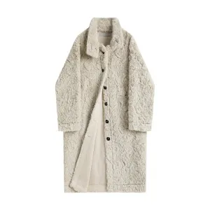 Button Closure Wool Coat