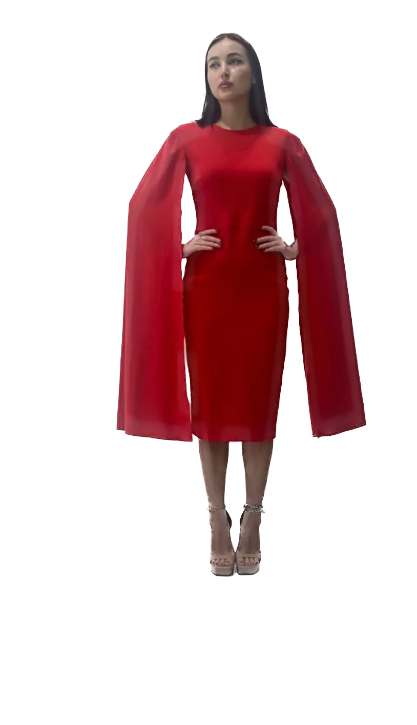 Cape Sleeve Dress