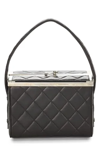 Chanel,  Black Quilted Lambskin Box Vanity Small, Brown