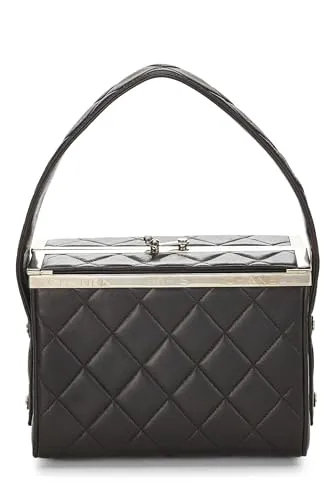 Chanel,  Black Quilted Lambskin Box Vanity Small, Brown