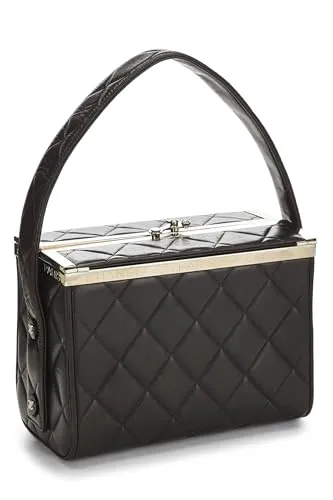Chanel,  Black Quilted Lambskin Box Vanity Small, Brown