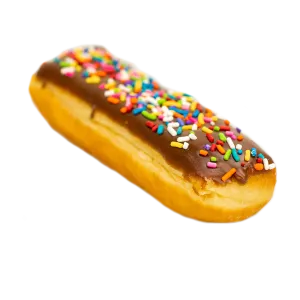 Chocolate Iced Long John with Sprinkles