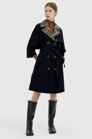 Double-Breasted Lapel Trench
