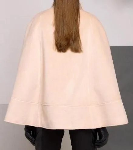 Double-Breasted Short Wool Cape