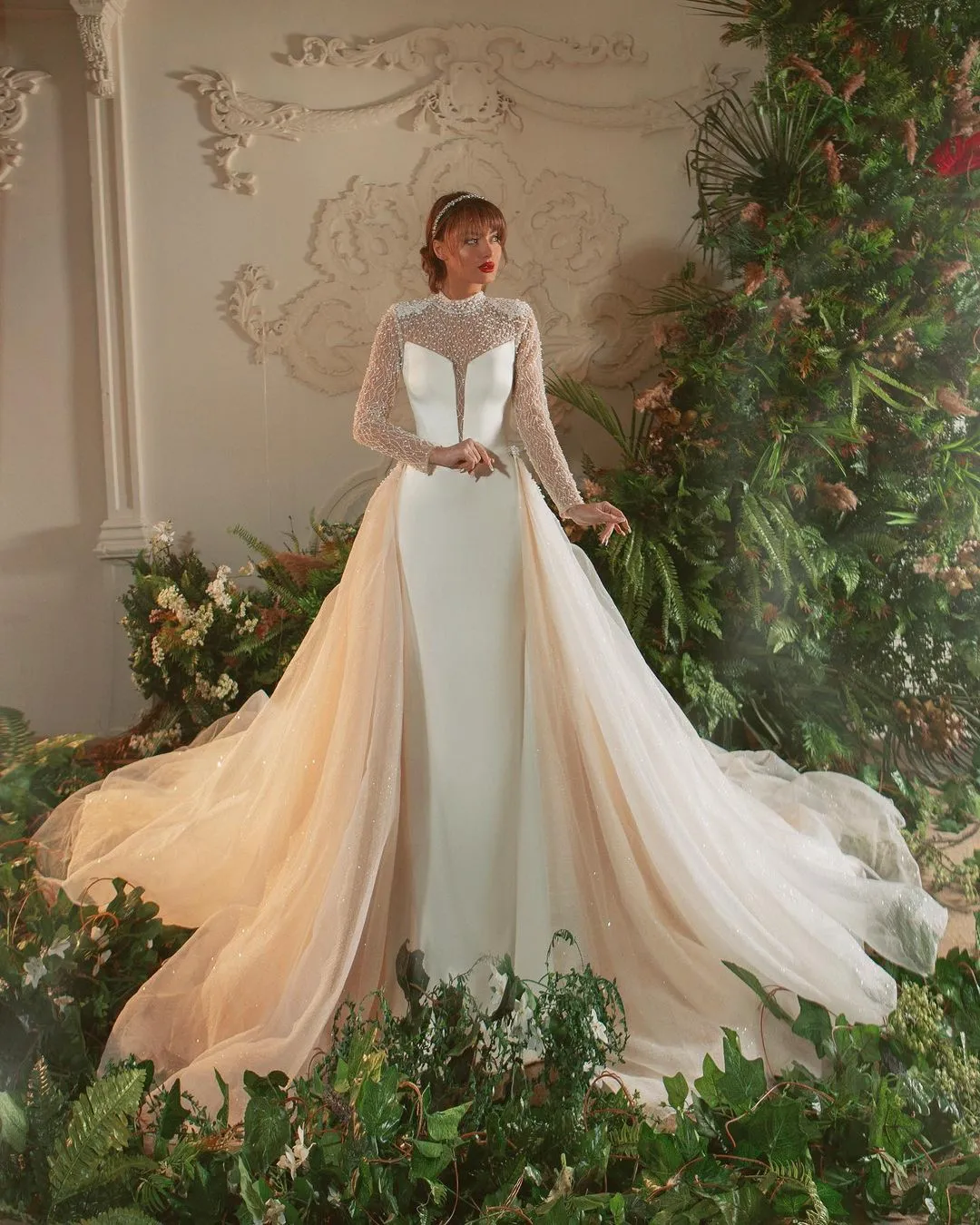Elauna Luxury White Wedding Dress