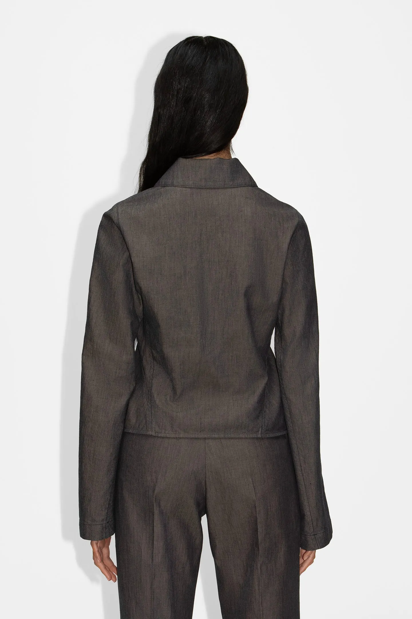 Fitted Zip-up Shirt