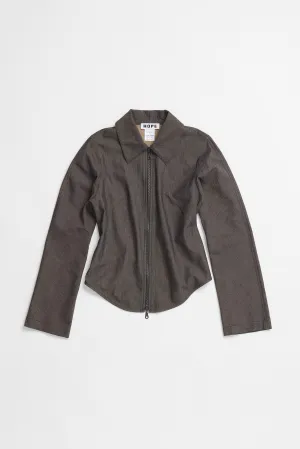 Fitted Zip-up Shirt