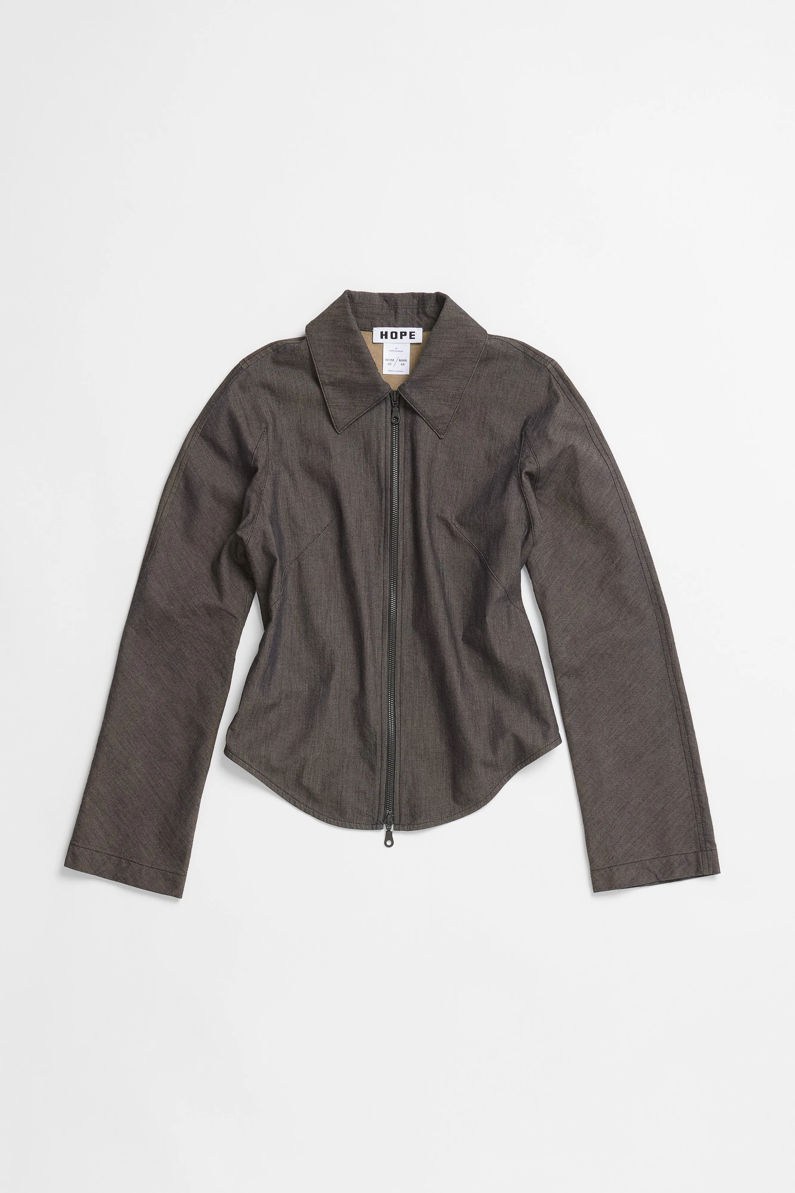 Fitted Zip-up Shirt