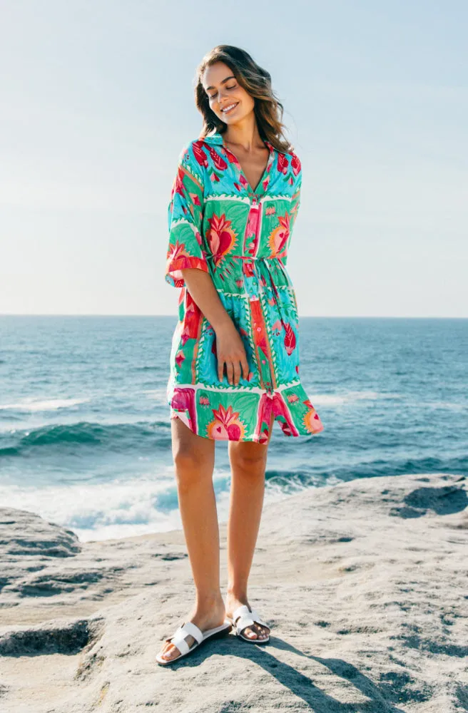 Flaming Hearts Shirt Dress