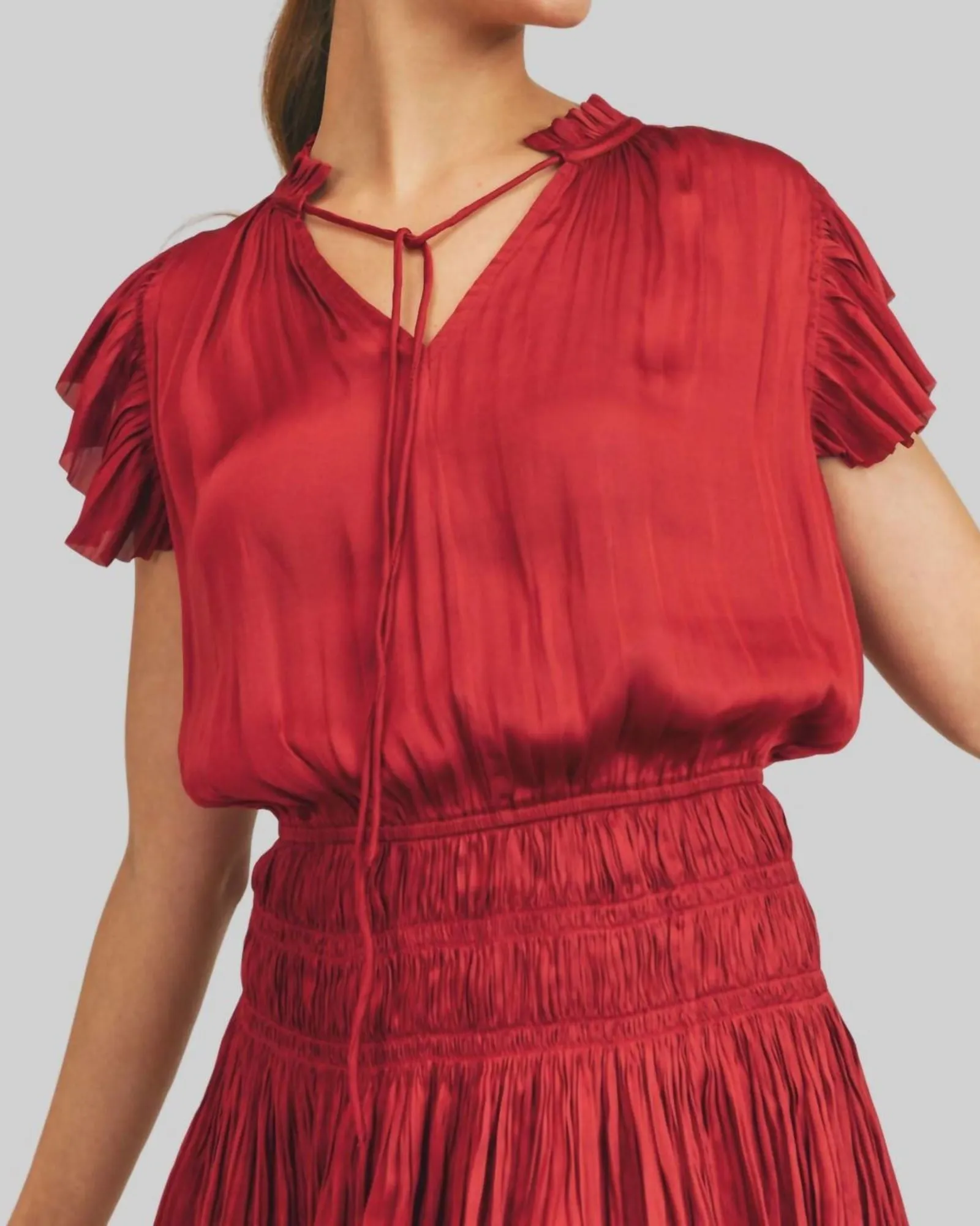 Gabrielle Dress In Deep Red | Deep Red