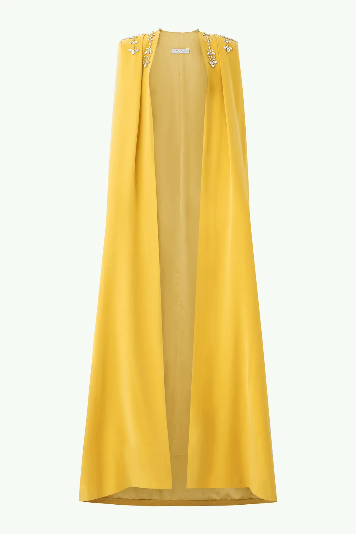 Gabrielle Sheath Cape Sleeved Satin Maxi Set