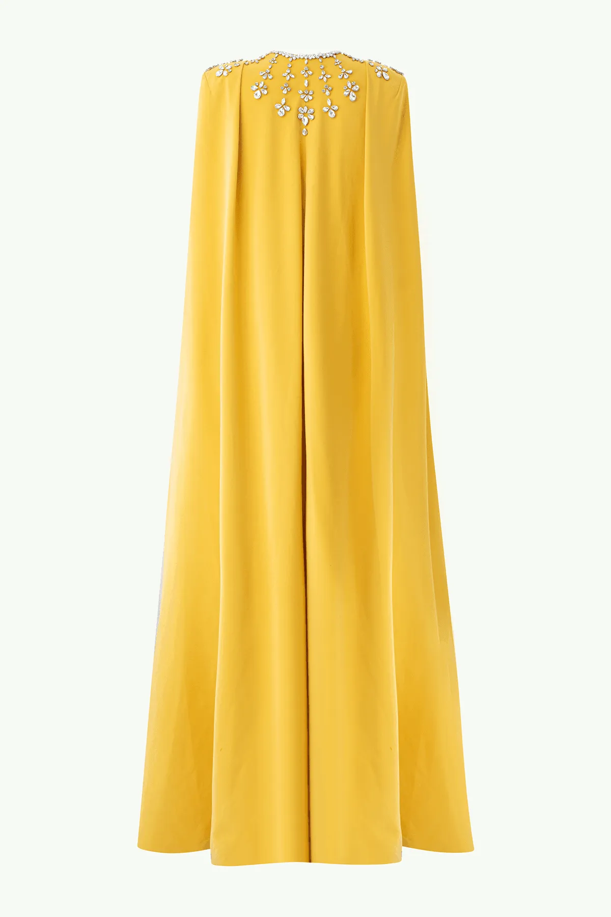 Gabrielle Sheath Cape Sleeved Satin Maxi Set