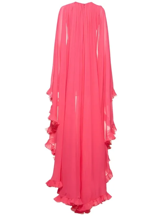 Giambattista Valli   Silk georgette l/s mini dress w/ cape 