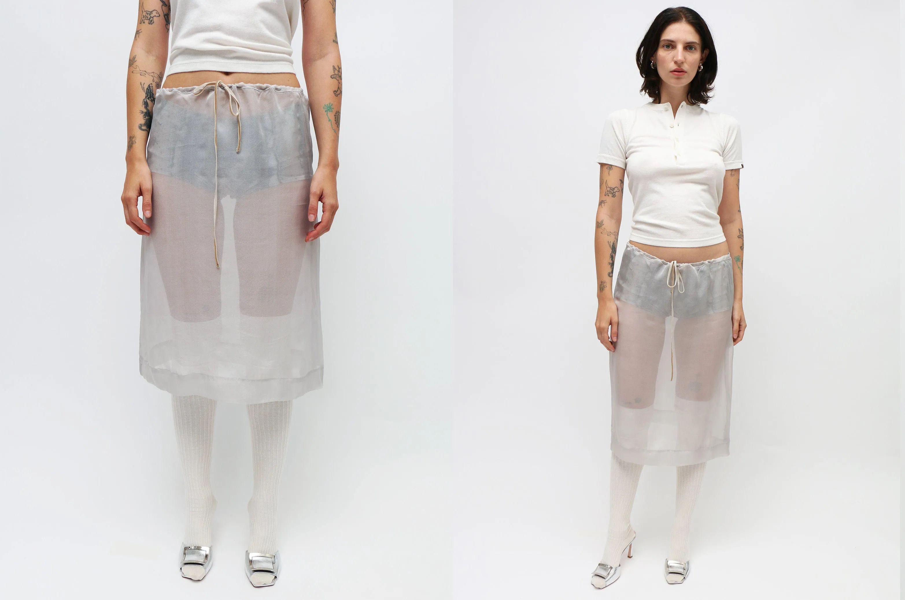 Grey Sheer Mileva Skirt