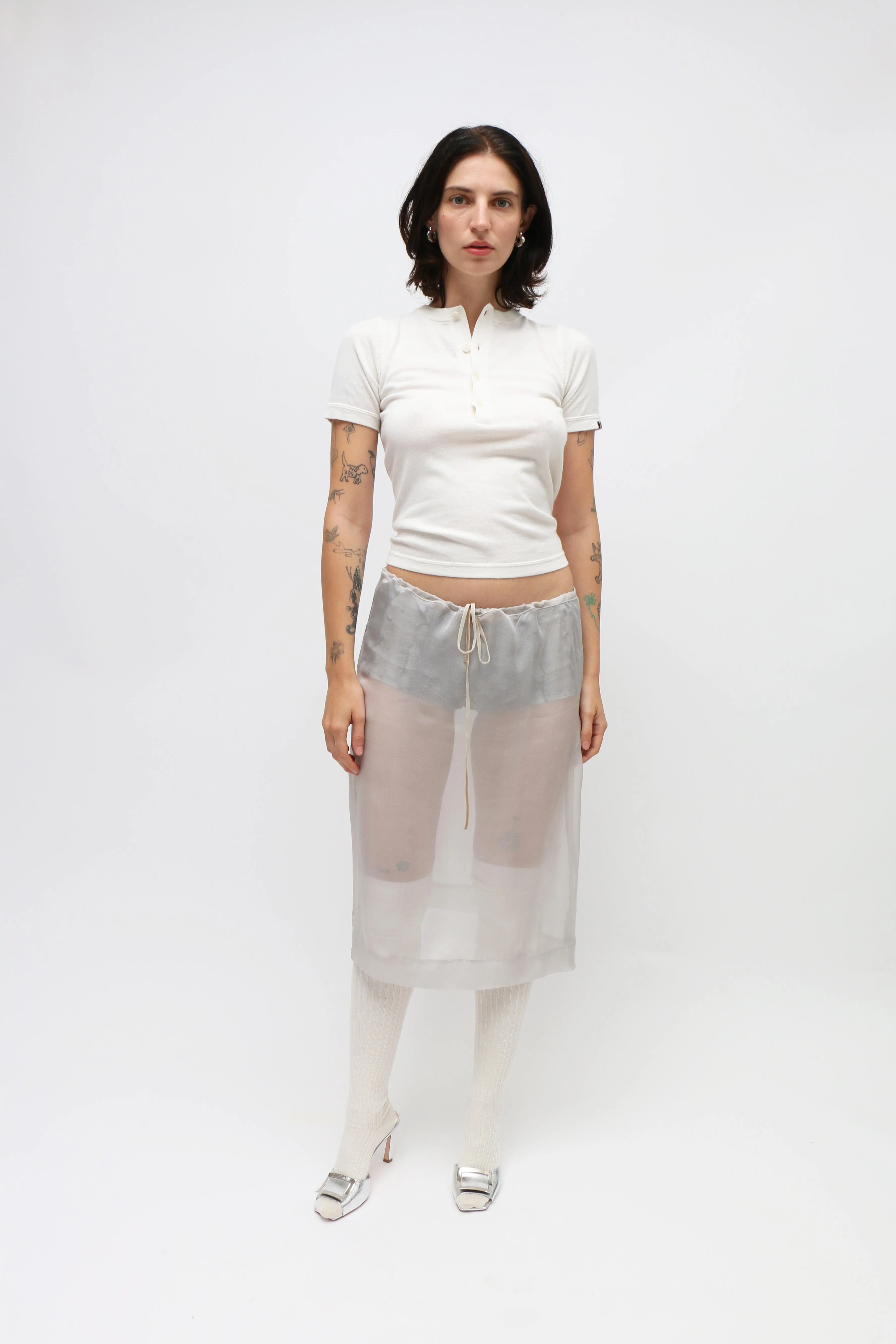 Grey Sheer Mileva Skirt