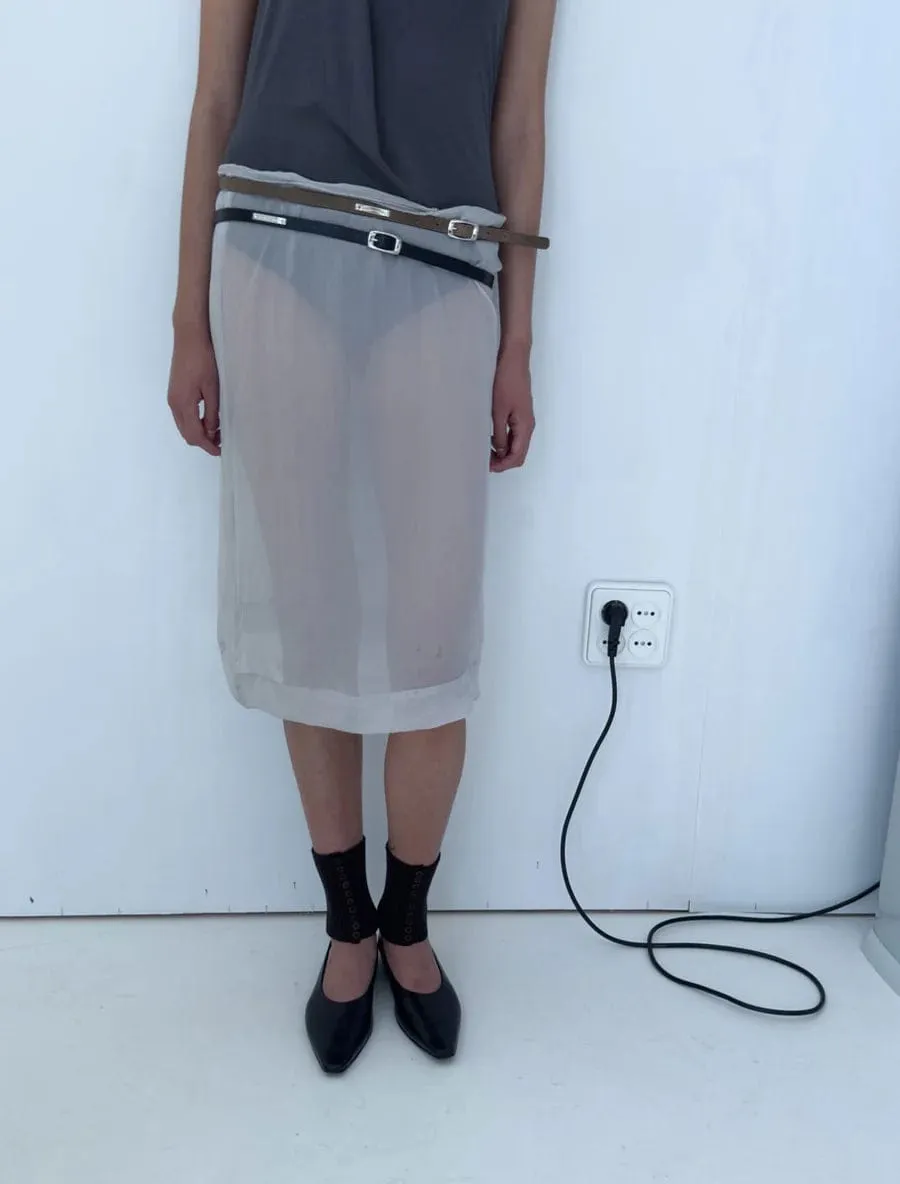 Grey Sheer Mileva Skirt