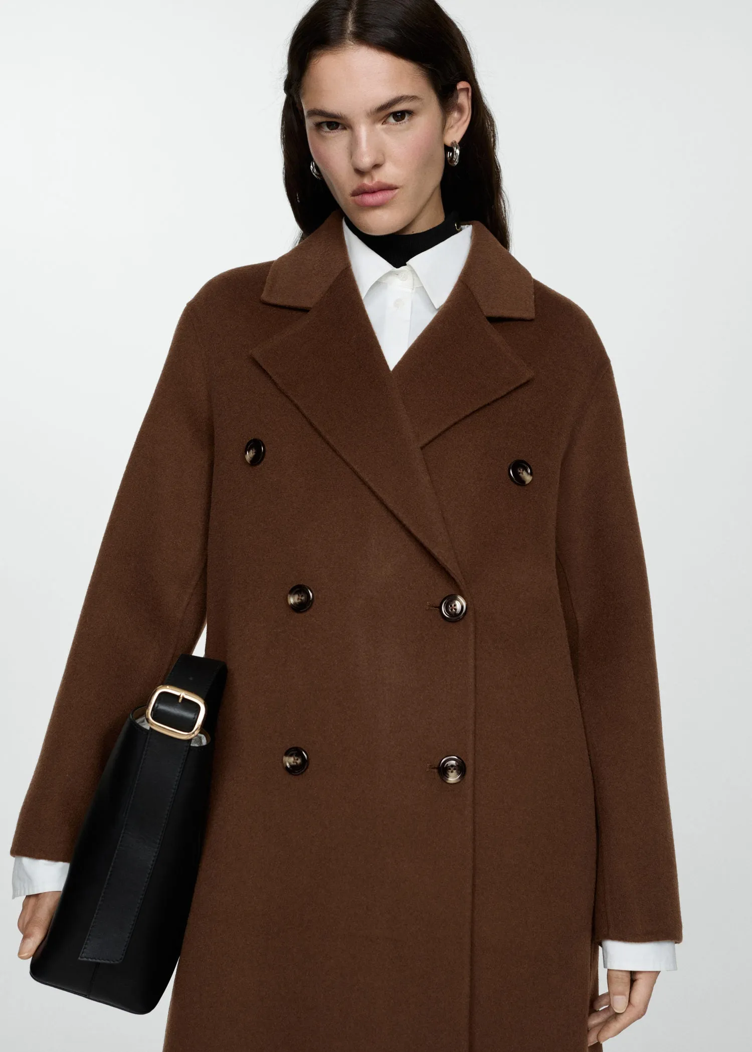 Handmade oversized wool coat - Dark Brown