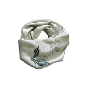 Handmade Su Embroidery 16 Momme Silk Scarf 155x35cm