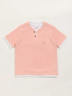 HOP Kids Pink Henley T-Shirt