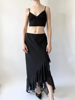 Jet Chiffon Mermaid Ruffle Skirt (S)