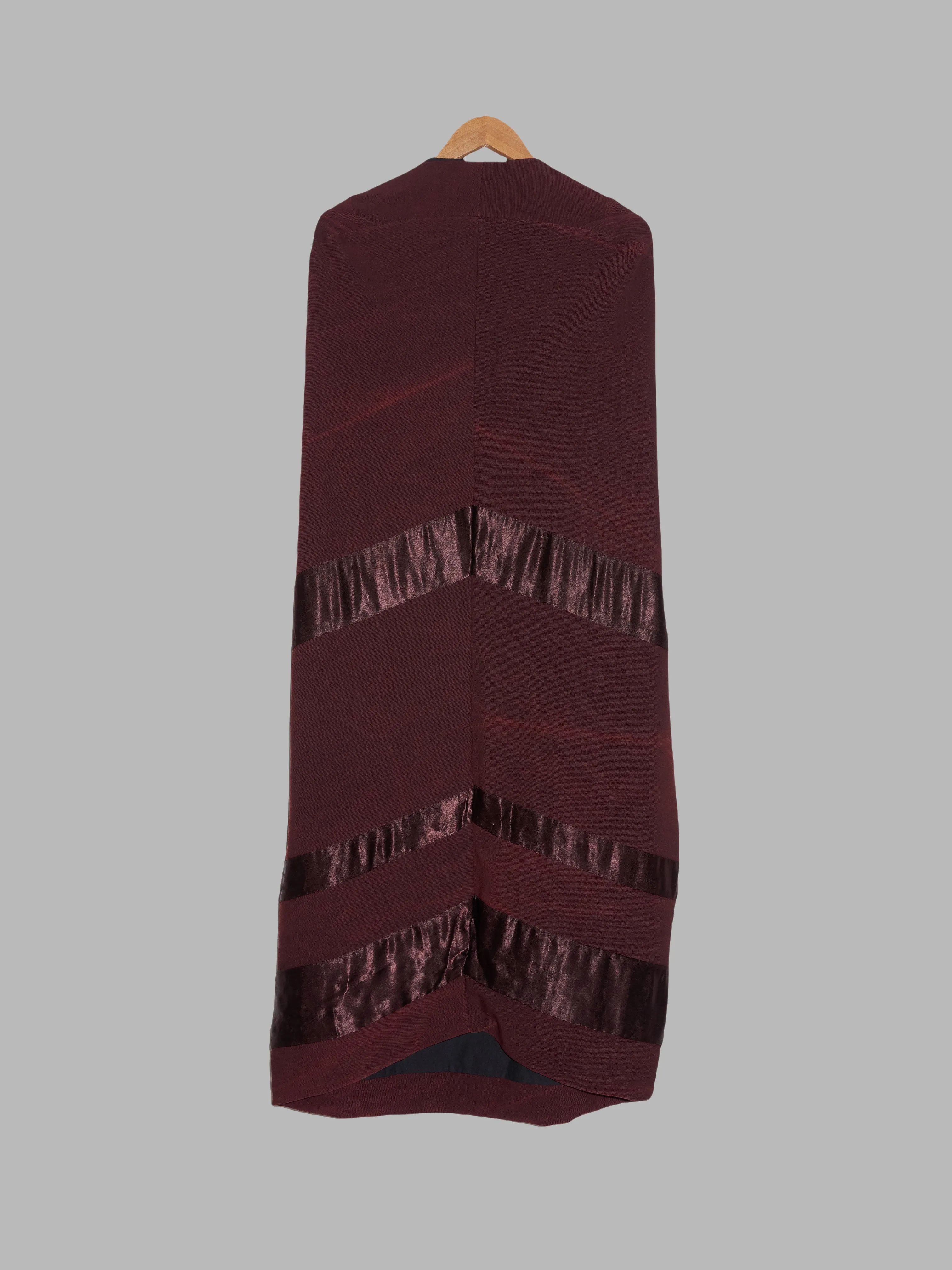 Junya Watanabe Comme des Garcons AW1996 brown wool satin panel cocoon dress