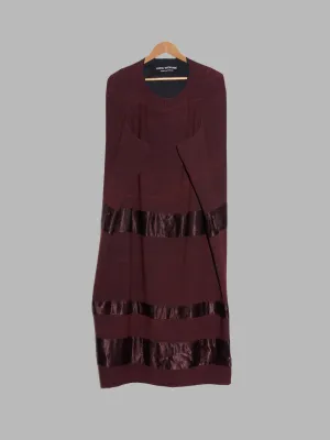 Junya Watanabe Comme des Garcons AW1996 brown wool satin panel cocoon dress
