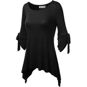 Ketty More Women Short Slim Pleated A-Line Long Ends Top-KMWSB760