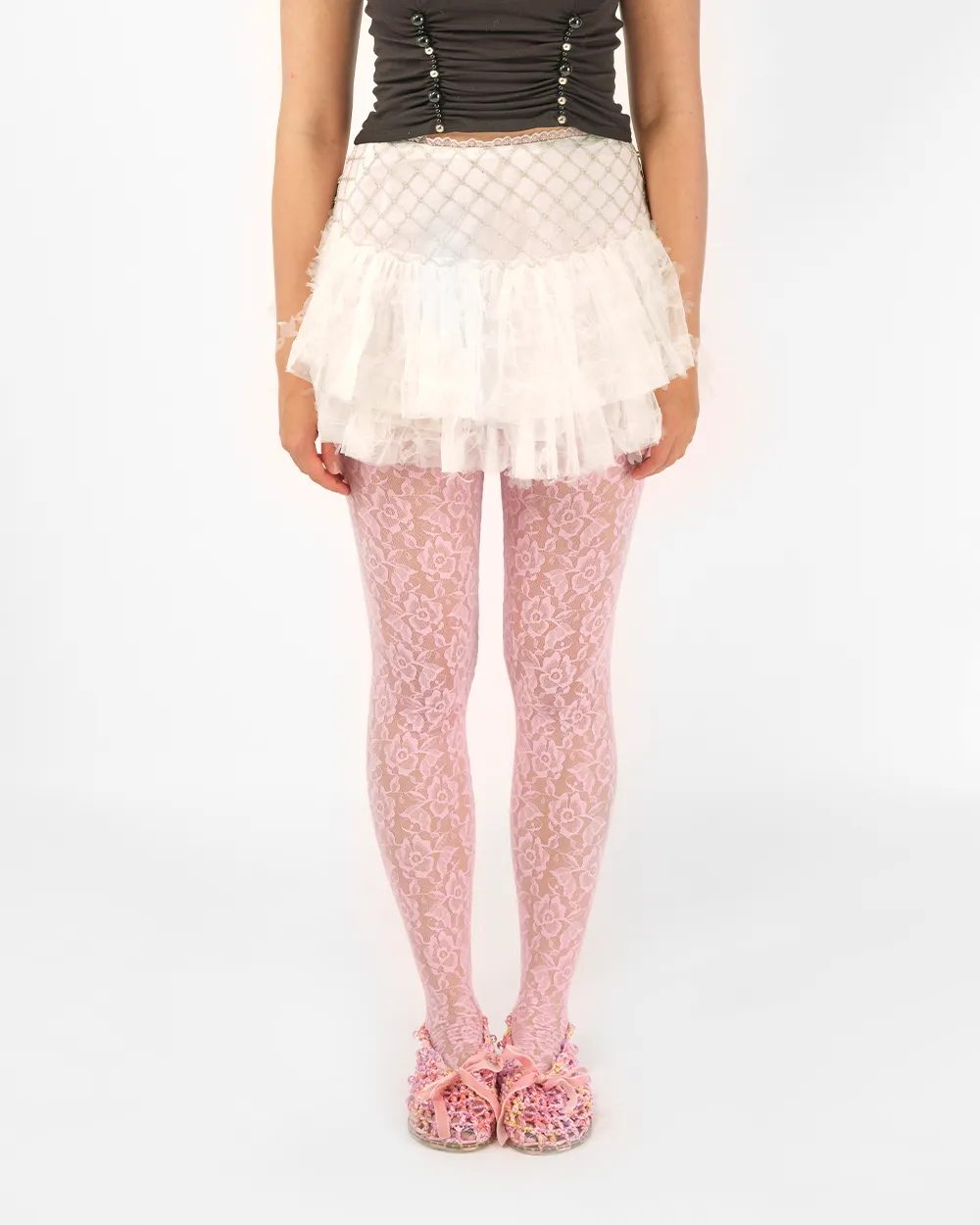 LASER-CUT PEPLUM SKIRT