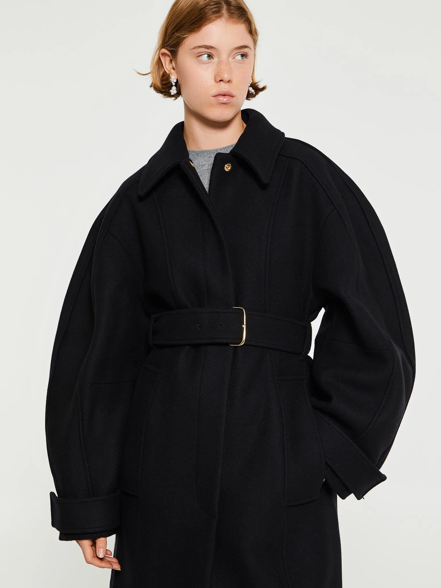 Le Manteau Bari Coat in Black