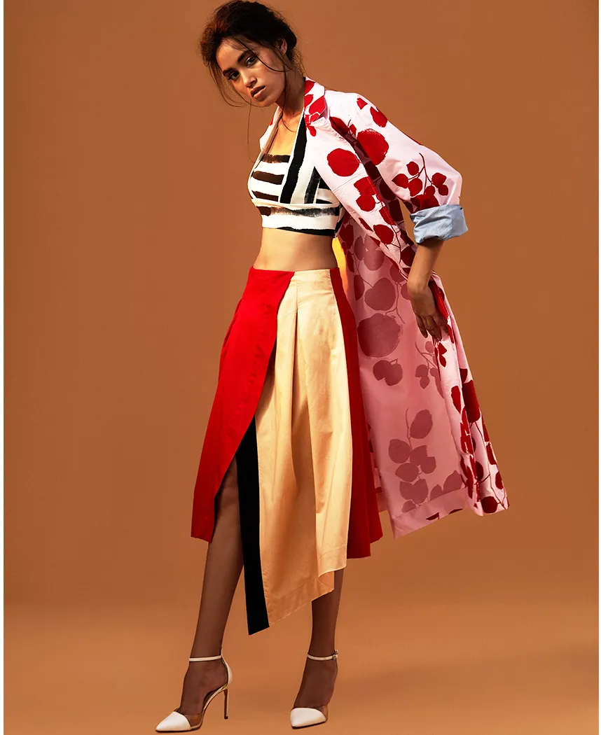 Leaf Print Trench
