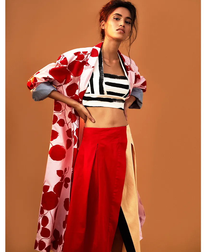 Leaf Print Trench