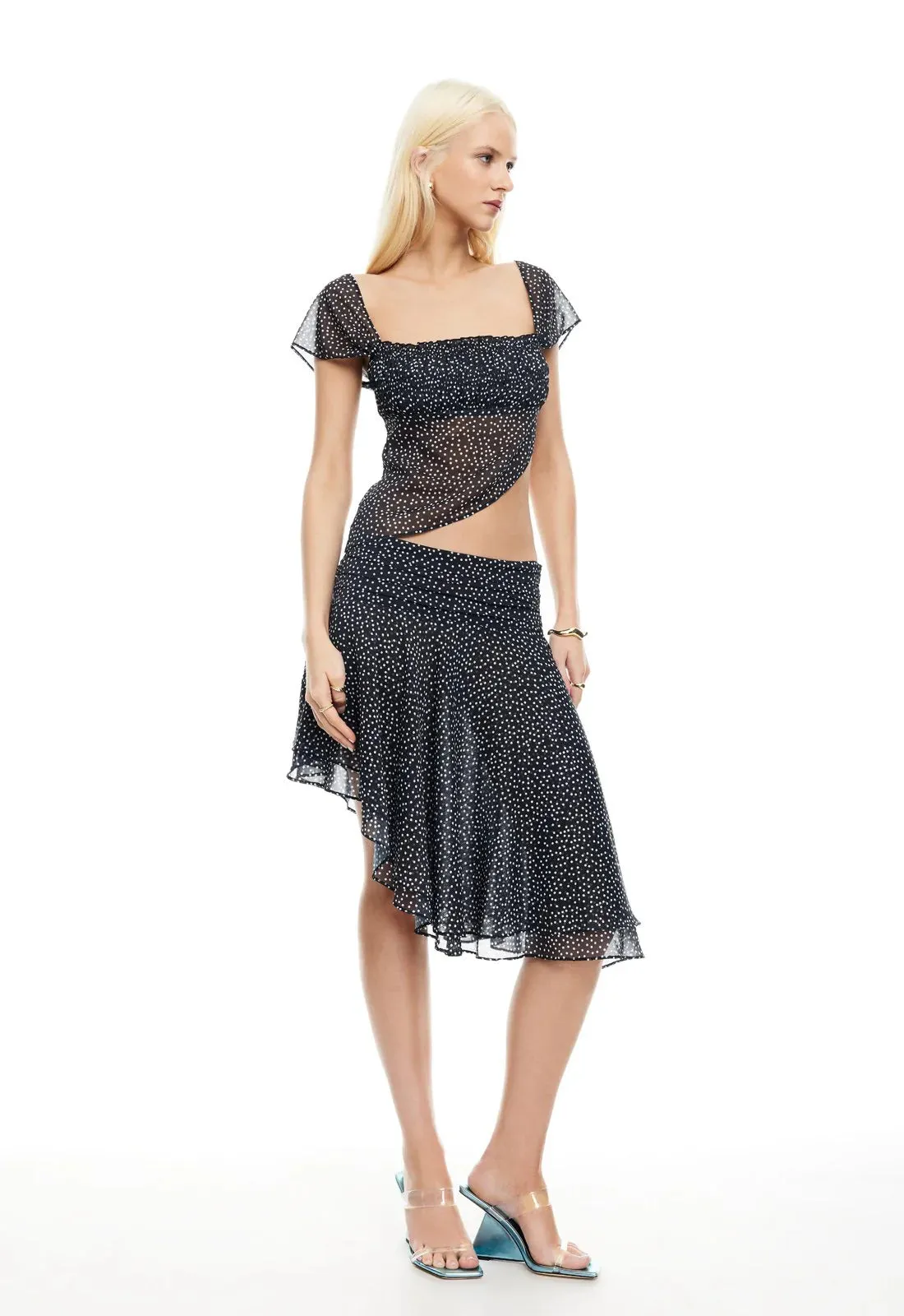 Legacy Midi Skirt - Onyx Polka