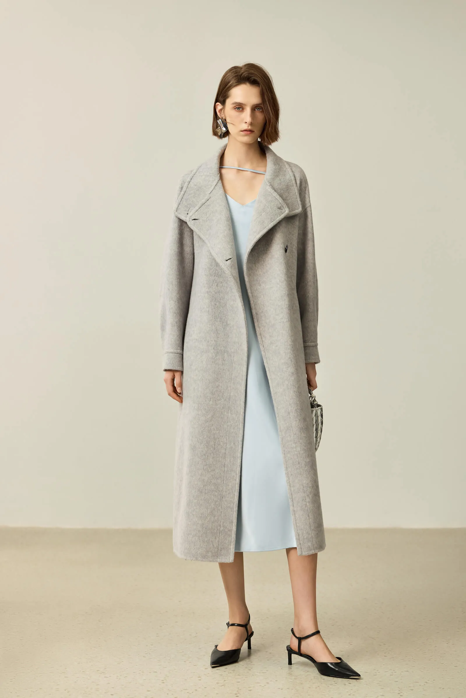 LILY Premium Lambswool Camel Double-Faced Coat