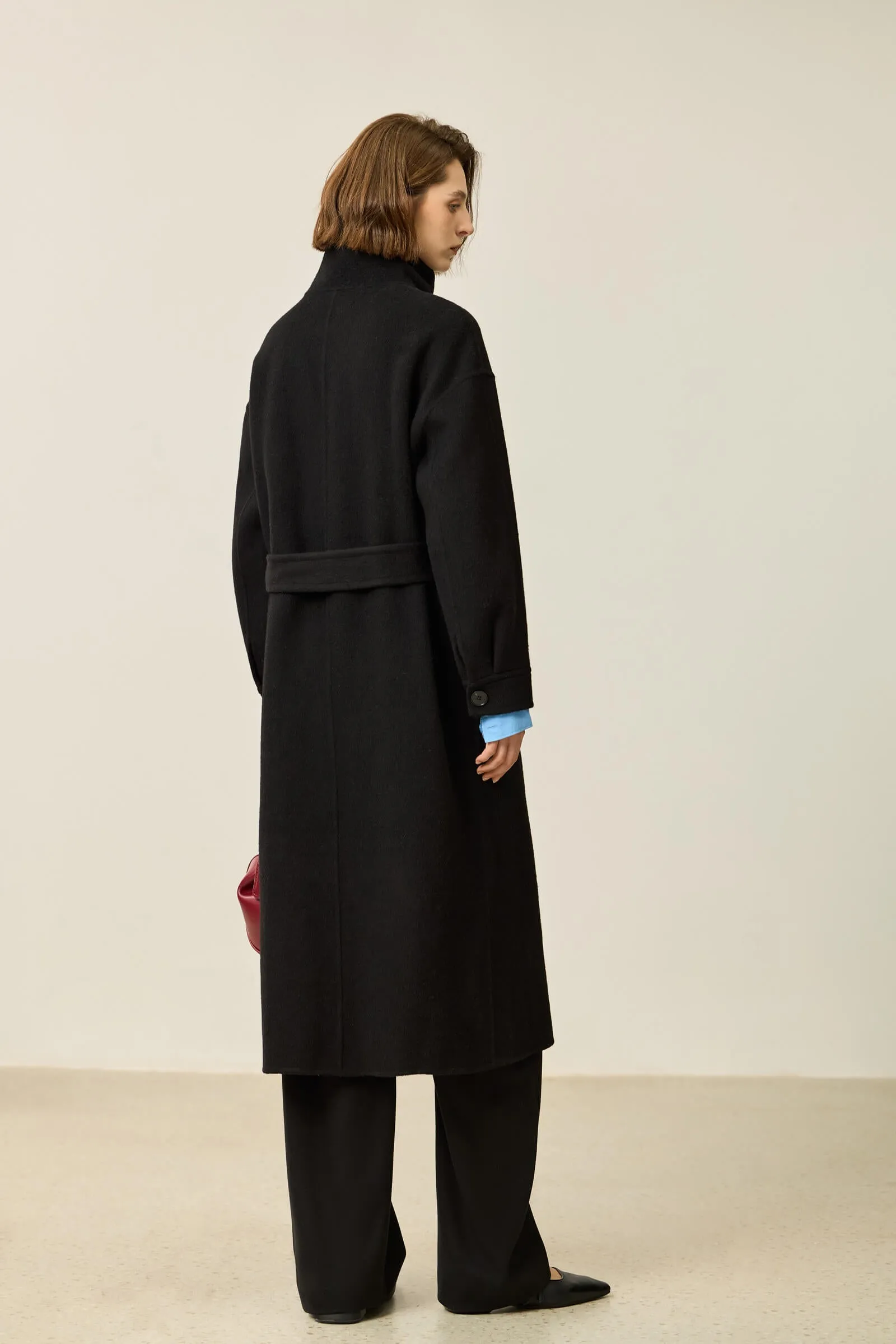 LILY Premium Lambswool Camel Double-Faced Coat