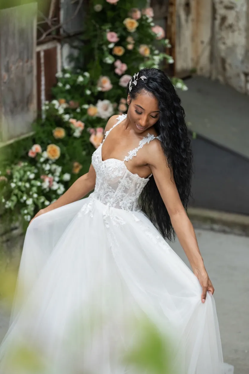 Luxe Boheme White Tulle Couture Gown