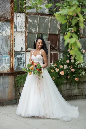 Luxe Boheme White Tulle Couture Gown