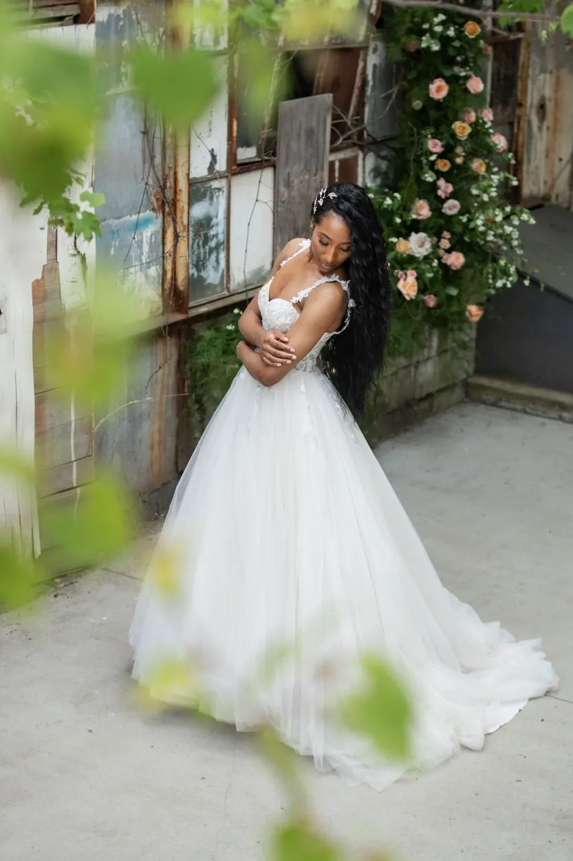 Luxe Boheme White Tulle Couture Gown