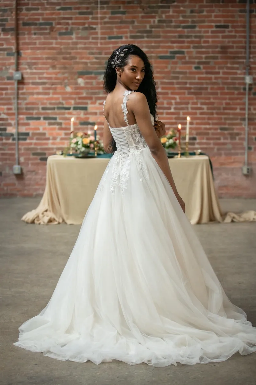 Luxe Boheme White Tulle Couture Gown