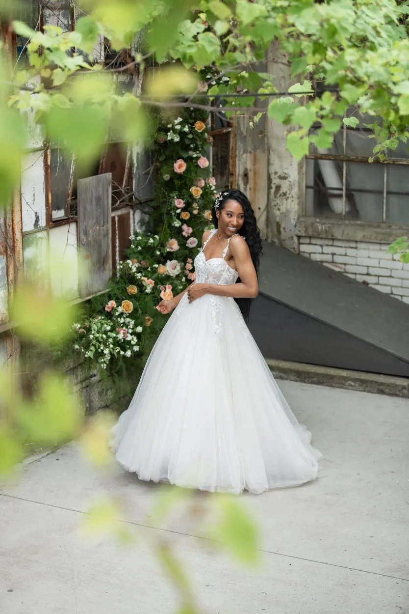 Luxe Boheme White Tulle Couture Gown